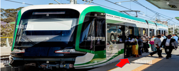 When passengers and pedestrians are crossing at a pedestrian crossing: